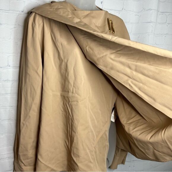 NEW Bottega Veneta tan wool twill draped wrap top size 42 - Picture 4 of 16